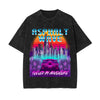 Asphalt Wave Graphic Washed Tee-INNBLAC