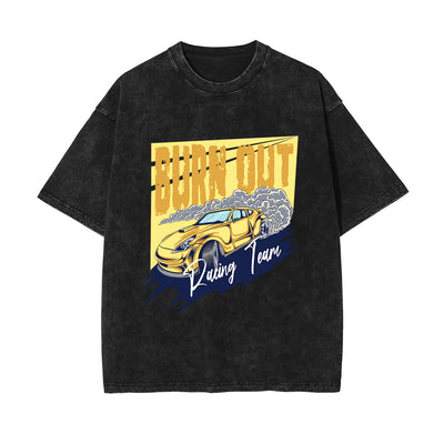 Burn Out Drift Car Graphic Tee-INNBLAC