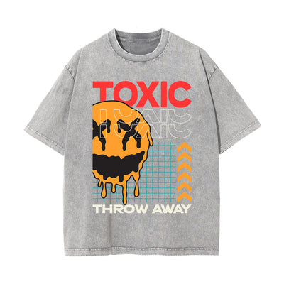 Toxic Graphic Stone Wash Tee-INNBLAC