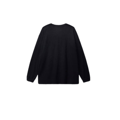 Retro Raw Edge Relaxed Fit Pure Cotton Long-Sleeve Tee 275gsm