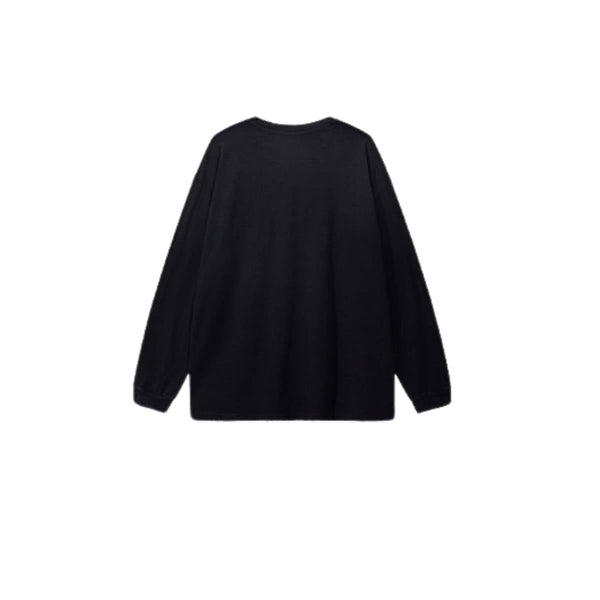 Retro Raw Edge Relaxed Fit Pure Cotton Long-Sleeve Tee 275gsm