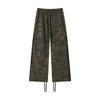 Heavyweight Camouflage Stripe Patchwork Drawstring Straight Leg Sweatpants