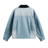 Men's Vintage Washed Splatter Ombre Denim Utility Jacket