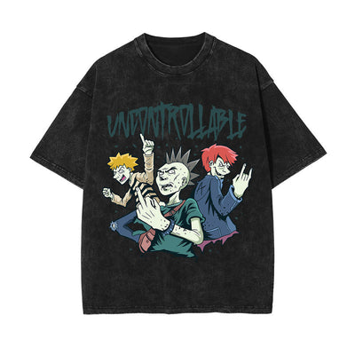 Uncontrollable Street Punk Graphic Tee-INNBLAC
