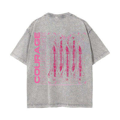 Courage Streetwear Stone Wash Graphic Tee-INNBLAC