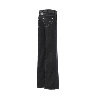 Street Deconstructed Embroidered Slim Flare Jeans