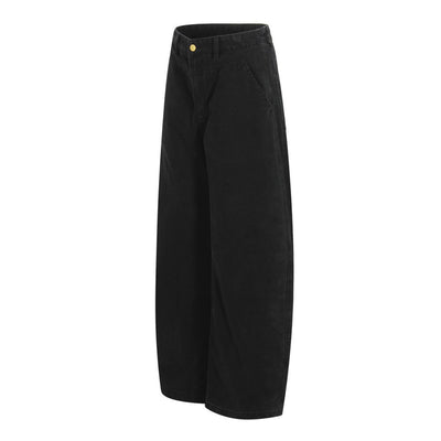 Vintage Scimitar-Wash Pleated Loose-Fit Wide-Leg Pants