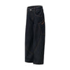 Men's Curved Crescent Denim Pants – Loose Wide-Leg Street Style