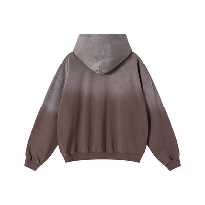 Relaxed Overdyed Ombre Faded Cotton Hoodie