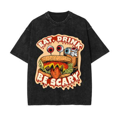 Eat Drink Be Scary Graphic Tee-INNBLAC