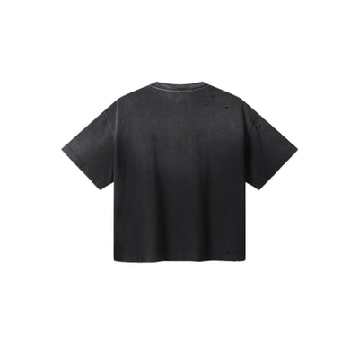 Oversized Heavy Washed Destroyed Cotton Tee