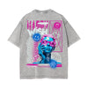 Happy Graphic Stone Wash Tee-INNBLAC