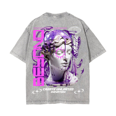 Greek Statue Melted Streetwear Graphic Tee-INNBLAC