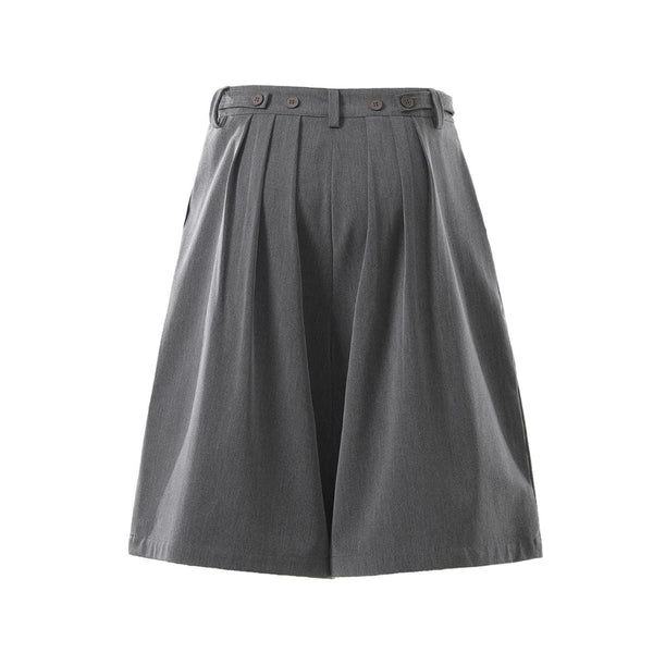 Vintage Pleated Wide Leg Cropped Trousers