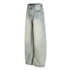 Men's Heavy-Washed Distressed Loose Straight-Leg Denim Pants
