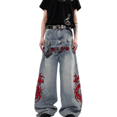 Vintage Embroidered Balloon Leg Jeans