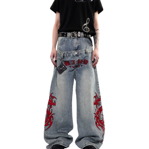Vintage Embroidered Balloon Leg Jeans
