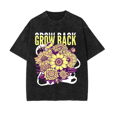Grow Back Flowers Urban Graphic Tee-INNBLAC