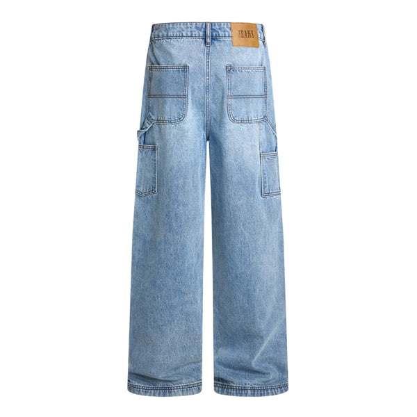 Zipped Panelled Streetwear Baggy Straight-Leg Jeans