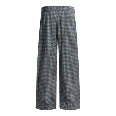 Plaid Wide-Leg Relaxed Baggy Unisex Casual Trousers