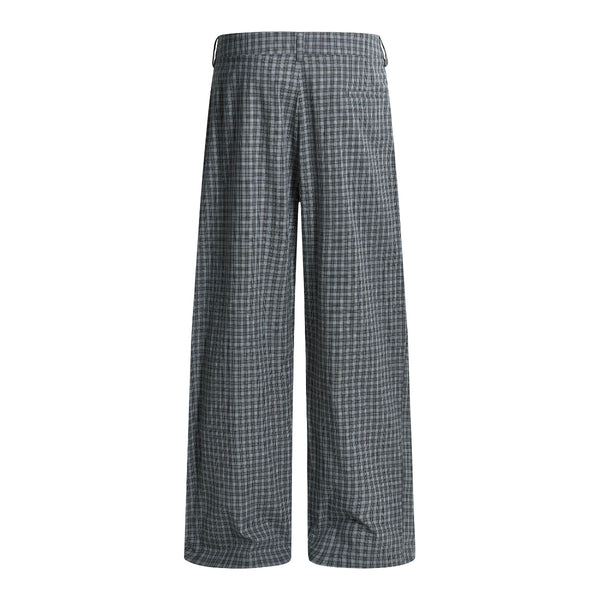 Plaid Wide-Leg Relaxed Baggy Unisex Casual Trousers