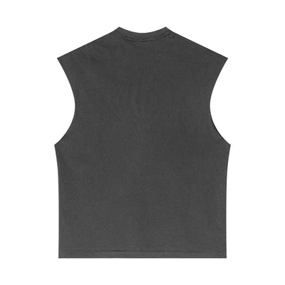 Sleeveless Raw Edge Reverse Tee 275gsm
