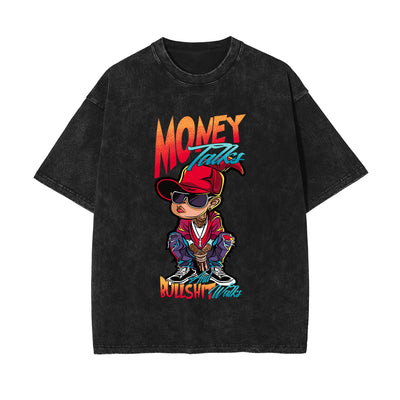 Streetwear Stone Wash Graphic Tee-INNBLAC