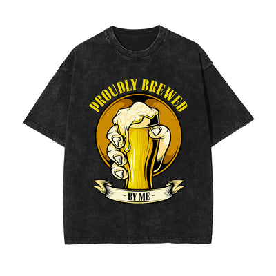 Proudly Brewed Stone Washed Tee-INNBLAC
