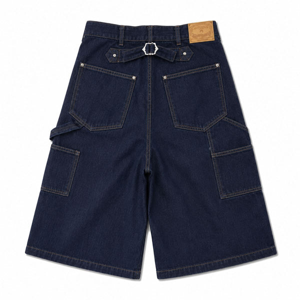 Raw Indigo Utility Denim Shorts
