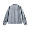 Designer Loose Retro Denim Jacket with Pocket Accent