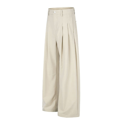 Quiet Luxury Pleated Wide-Leg Trousers