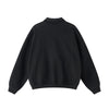 Relaxed Zip-Front Solid Color Sweatshirt
