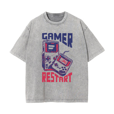 Gamer Restart Gamingh Graphic Tee-INNBLAC