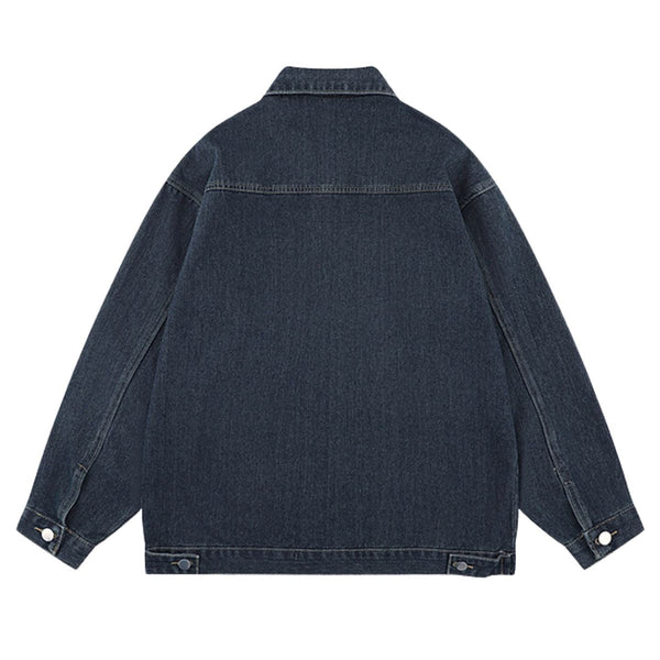 Multi-pocket Vintage Loose Washed Work Denim Jacket