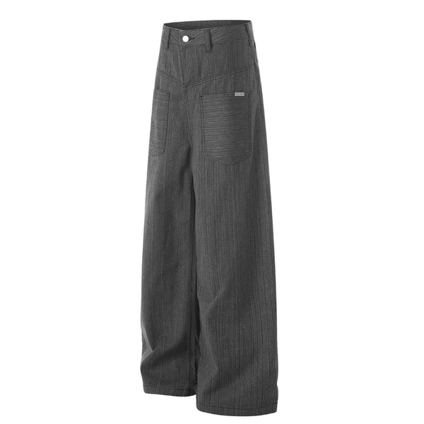 Minimalist Pinstripe Wide-Leg Utility Trousers