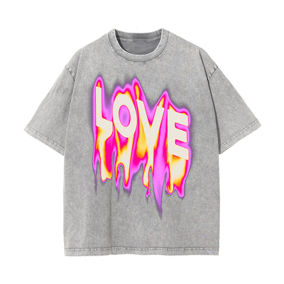 Love Streetwear Graphic Stone Wash Tee-INNBLAC