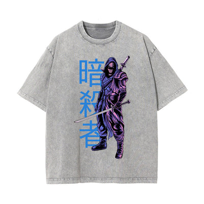 Urban Ninja Stone Wash Graphic Tee-INNBLAC