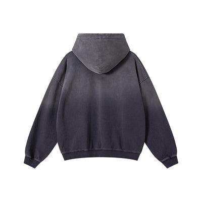 Relaxed Overdyed Ombre Faded Cotton Hoodie