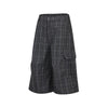 Plaid Multi-Pocket Cropped Cargo Shorts