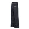 Raw Denim Wide Leg Metal Hardware Jeans