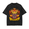 Halloween Pumpkin Graphic Washed Tee-INNBLAC