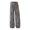 Vintage Washed Distressed Wide Leg Straight Denim Pants