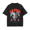 Savior Christian Stone Wash Graphic Tee-INNBLAC