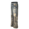 Smoke Rise Stitched Camo Ripped Denim Jeans