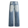 High Street Gradient Washed Whiskered Wide Leg Denim Jeans