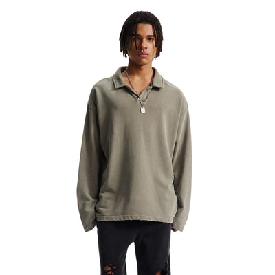 Vintage Wash Distressed Barrel Leg Pants