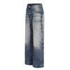 Men's Punk Washed Loose Straight Denim Pants Vintage Casual