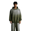 Ombre Raw Edge Kangaroo Pocket Distressed Hoodie