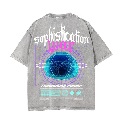 Sophistication War Futuristic Streetwear Graphic Tee-INNBLAC