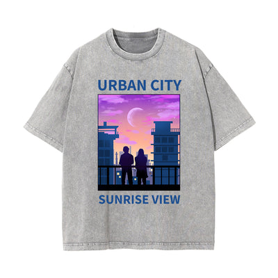 Urban City Sunrise View Graphic Tee-INNBLAC